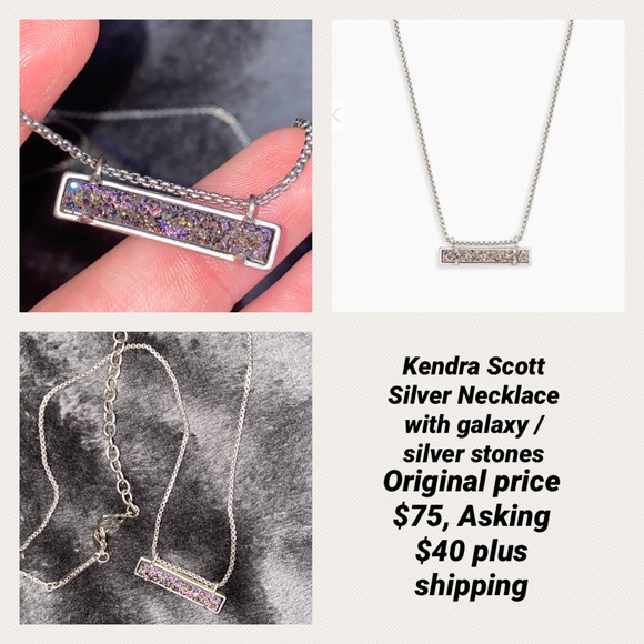 Kendra Scott Silver / Galaxy Bar Necklace